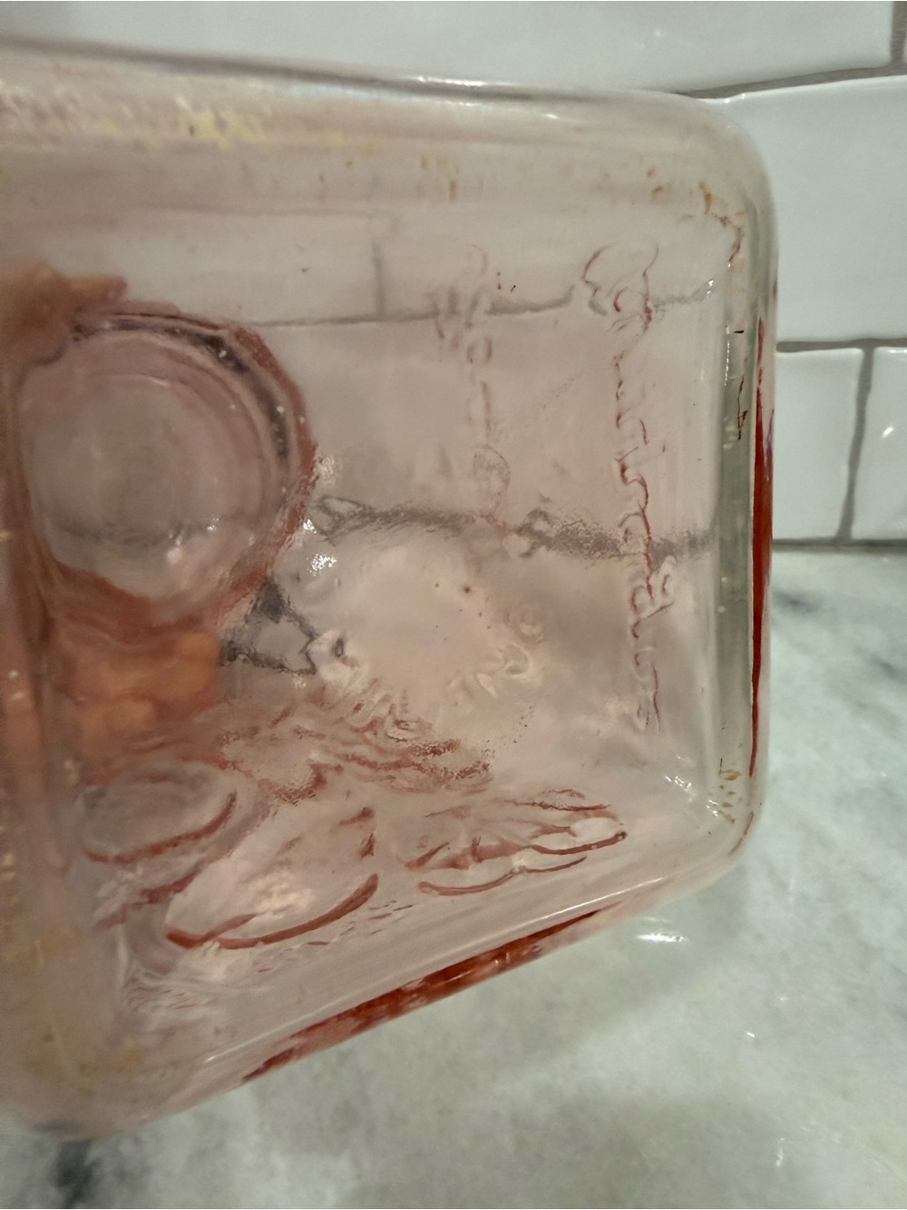 Pink Glass Italian Jar, Bale Wire Slanted Clamp Lid Jar - Picture 7 of 10